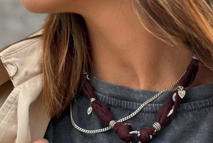 Alba Bandana Necklace Brown