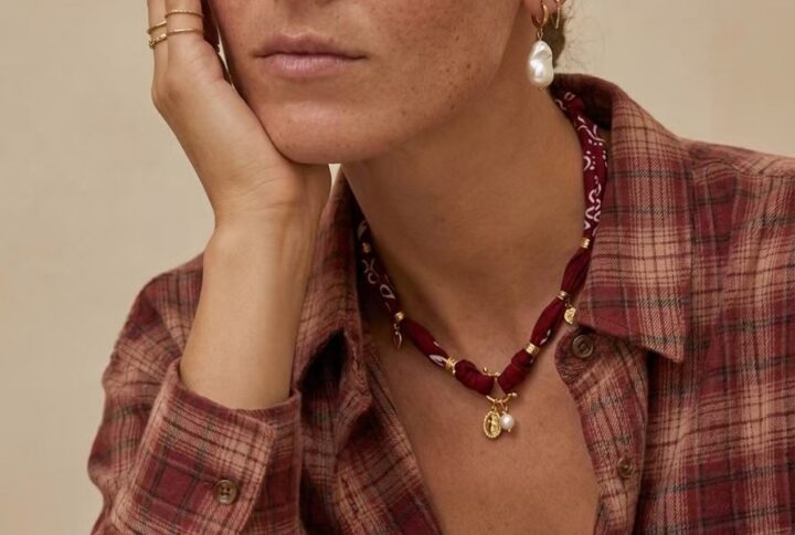 Alba Bandana Necklace jetembrasse burgundy